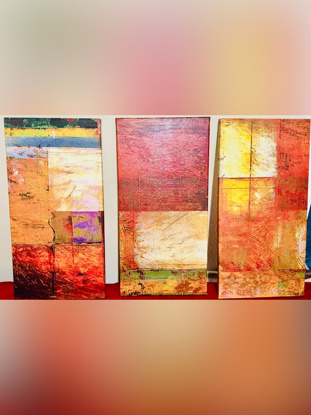 3 Panel Abstract Canvas Wall Art Set Modern Contemporary Statement Decor
